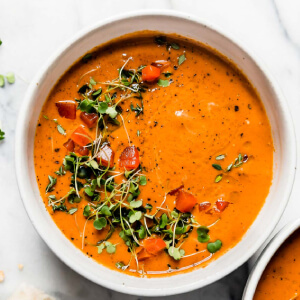 Instant Pot Roasted Red Pepper Soup